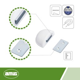 Odbój magnetyczny wys. 24,5mm biały odbojnik podłogowy mod. 403 DIS