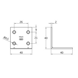 Kątownik budowlany 1-40x40x40x2           cynkowany EAN