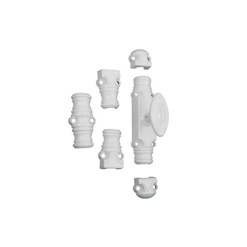 Klamka typu Cremone komplet z prowadnicami biała RY 59 FTE STD V2