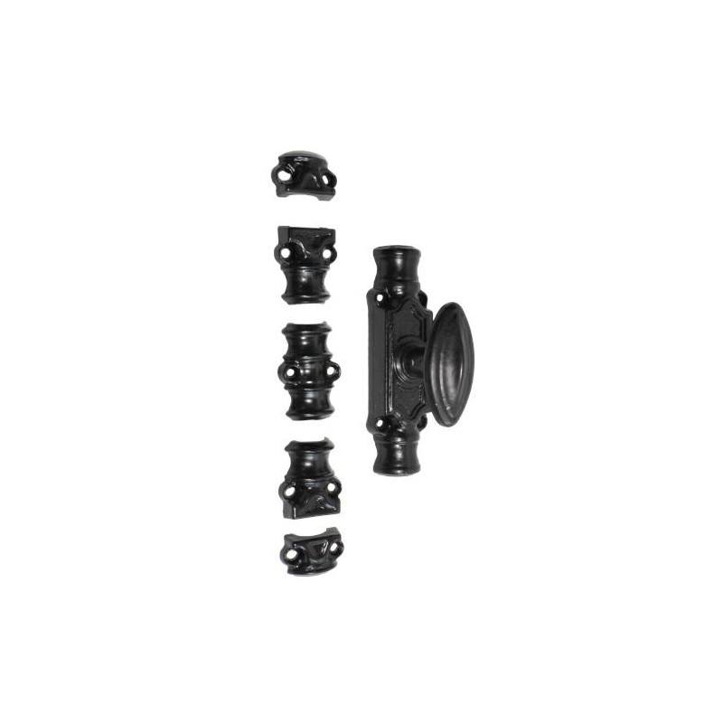 Klamka typu Cremone komplet z prowadnicami czarna RY16/03 EP NR V2