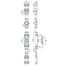Kompl. zas. 44 BTN ST AC PAT SREBRNA Zasuwnica fałszywa przycisk standardowy