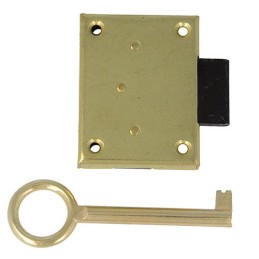 Zamek meblowy nawierzchniowy D-40mm mosiężny mod. 9