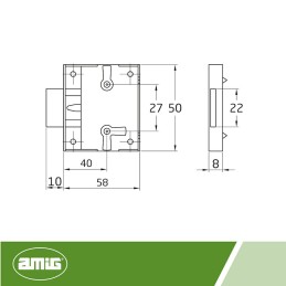 Zamek meblowy nawierzchniowy D-40mm mosiężny mod. 9