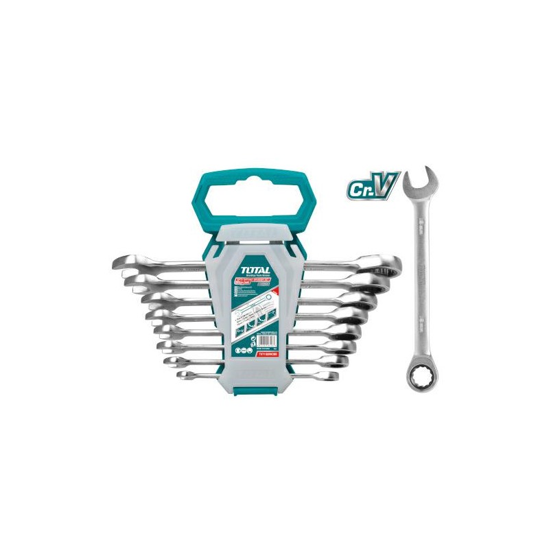 Klucze płasko-oczkowe z grzechotką zestaw 8szt. THT102RK086