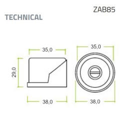Odbój drzwiowy czarny / chrom mat 38mm odbojnik podłogowy