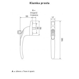Klamka Overture Lock 40x7 prosta Chrom