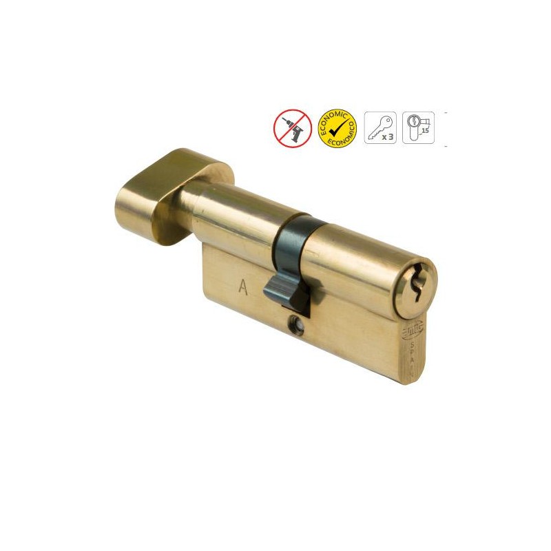 Wkładka z gałką do drzwi 70mm G35/35 mosiądz połysk mod. 9500