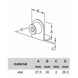 Odbój drzwiowy 30x37mm brązowy odbojnik podłogowy 2szt. GOMMINO ref. 501