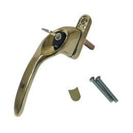 Klamka okienna z kluczykiem Overture Lock 40x7 złota Lewa