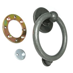 Kołatka drzwiowa Bull Ring srebrny pył 127mm okrągła