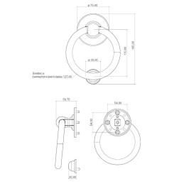 Kołatka drzwiowa Bull Ring Hardex 127mm chromowana okrągła