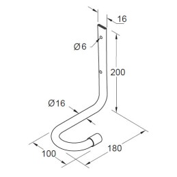 Hak na rower ścienny ref. 377 mocowanie za koło roweru