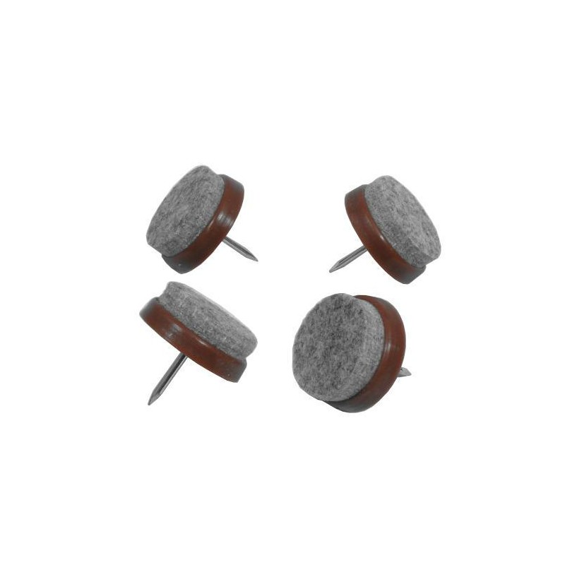 Podkładki filcowe do nóg wbijane 19mm szary/brąz 4szt. mod.65 DIS