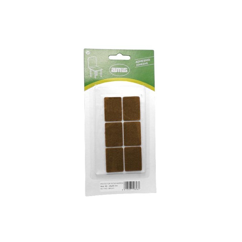 Podkładki filcowe 25x35mm brąz 6szt mod.80 przyklejane DIS