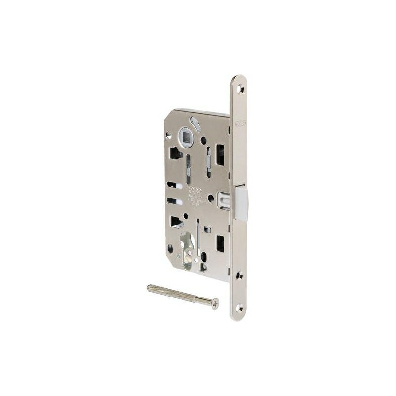 Zamek drzwiowy na wkładkę 85/60 niklowany F18 Mediana EVOLUTION