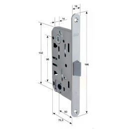 Zamek drzwiowy do WC 96/50 biały RAL 9010 F18 Mediana EVOLUTION