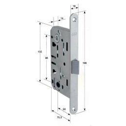 Zamek drzwiowy łazienkowy 96/50 czarny F18 Mediana EVOLUTION