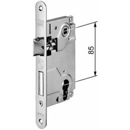 Zamek drzwiowy na wkładkę 85/50 brąz F22 CENTRO z ryglem