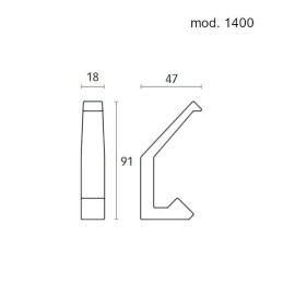 Wieszak ścienny 18x91x47mm antracyt mod. 1400