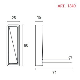 Wieszak ścienny składany 25x80mm antracyt mod. 1340