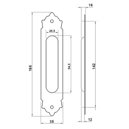 Uchwyt wpuszczany NICHE 3668 brąz antyczny