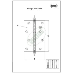 Zawias do drzwi 70x60mm mosiądz lakierowany splatany mod. 1008