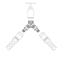 Złącze dwójnik z zaworami R05 ABS