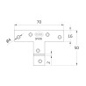Łącznik płaski typ T stalowy 70x50x16mm żółty ocynk mod.506 do konstrukcji drewnianych