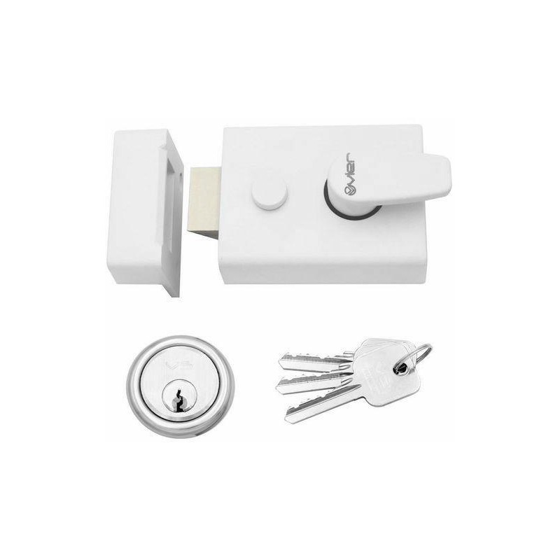 Zamek drzw. nawierzchniowy 60mm b/w biał