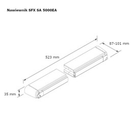 Nawiewnik akustyczny 523mm biały 5000EA przykręcany mod.SFX SA
