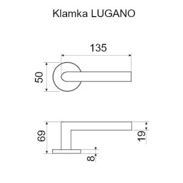 Klamka Lugano inox RT010 135mm miedziana
