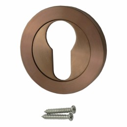 Szyld na wkładkę rozeta 50mm okrąg inox miedziany