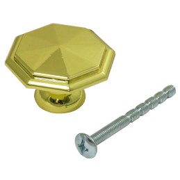Gałka meblowa ośmiokątna 35mm złota mod.62
