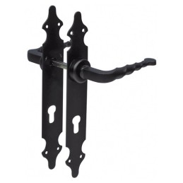 Klamka czarna wkładka 90mm szyld 280x45mm AMIG mod.101P B90