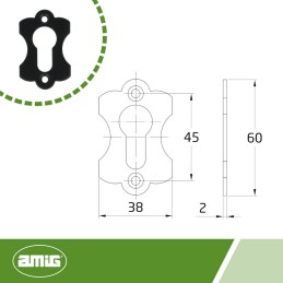 Szyld wkładki 60x38mm czarny mod.12 DIS
