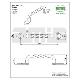 Uchwyt meblowy 90mm czarny mod.1002 DIS