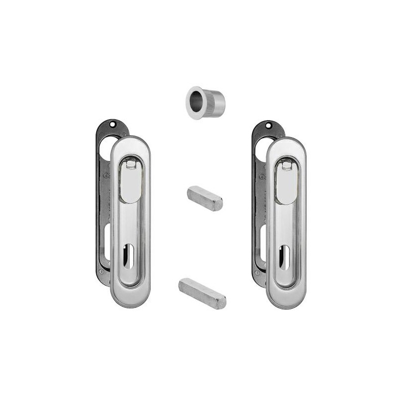 Uchwyty wpuszczane na klucz z pokrętłami chrom połysk owalne SCIVOLA T + uchwyt na palec