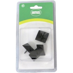 Ćwieki gwoździe ozdobne piramidkia 28x28mm czarne mod.2 DIS 4szt.