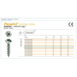 Wkręt chrocynk PZ Panelvit 4x30 100 sztu  PZ 2