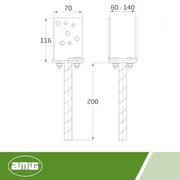 Podstawa belki mod.351-315x70 czarna