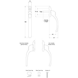 Klamka CONN Esp HDL IN LK 40 antra 7016