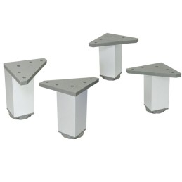 Noga meblowa nogi kwadratowe 40x40x100 z regulacją alum. srebrne - 4szt. mod. 20