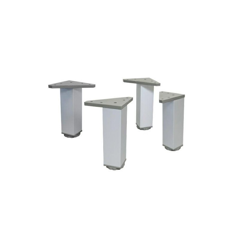 Noga meblowa nogi kwadratowe 40x40x150 z regulacją alum. srebrne - 4szt. mod. 20