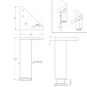 Noga meblowa nogi kwadratowe 40x40x150 z regulacją alum. srebrne - 4szt. mod. 20