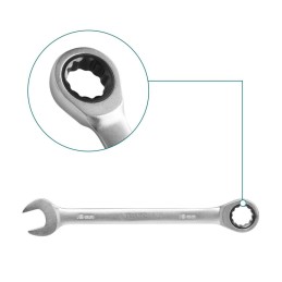 Klucz płasko-oczkowy z grzechotką 8mm TCSPAR081 (D)