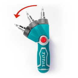 Wkrętak przegubowy z grzechotką i zestawem bitów TACSD30136