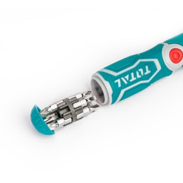 Wkrętak przegubowy z grzechotką i zestawem bitów TACSD30136