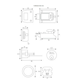 Zamek wierzchni Nightlatch Door Lock      65mm x 92mm x 47mm efekt chromu
