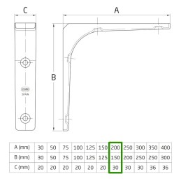 Wspornik budowlany 2-200x150 biały 5569