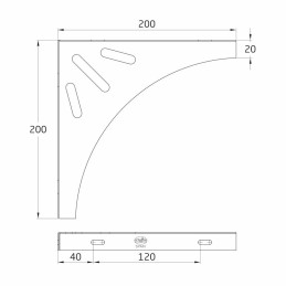 Wspornik półki stalowy biały 200x200mm mod. 13